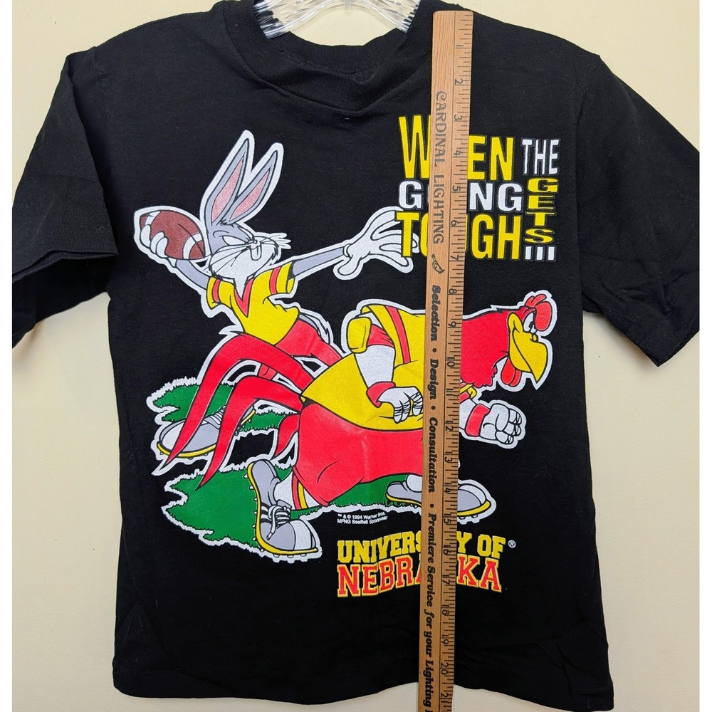Vintage University Nebraska Taz Bugs Tough Get Going Single Stitch Youth Small - Picture 8 of 11